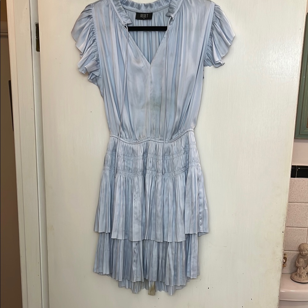 Aritzia Light Blue Pleated Dress